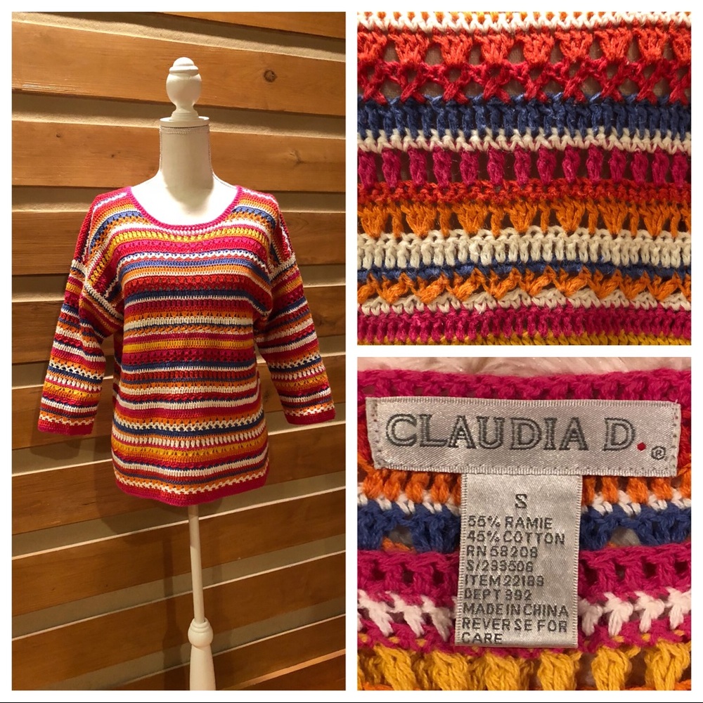 Multi-Colored Crocheted Sweater